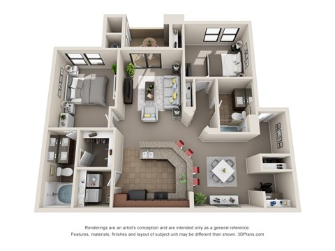 Colton Apartments in Henderson, Nevada Two Bedroom Floor Plan